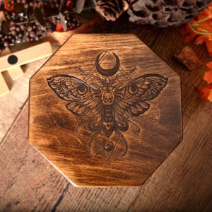 Altar / Death Moth  / Meditation / Altar Table / Tabletop Altar / Witch Decor / Pagan Altar / Wiccan Altar / Tarot