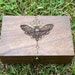 Death moth wood box/death moth stash box/keepsake box/tarot card wood box