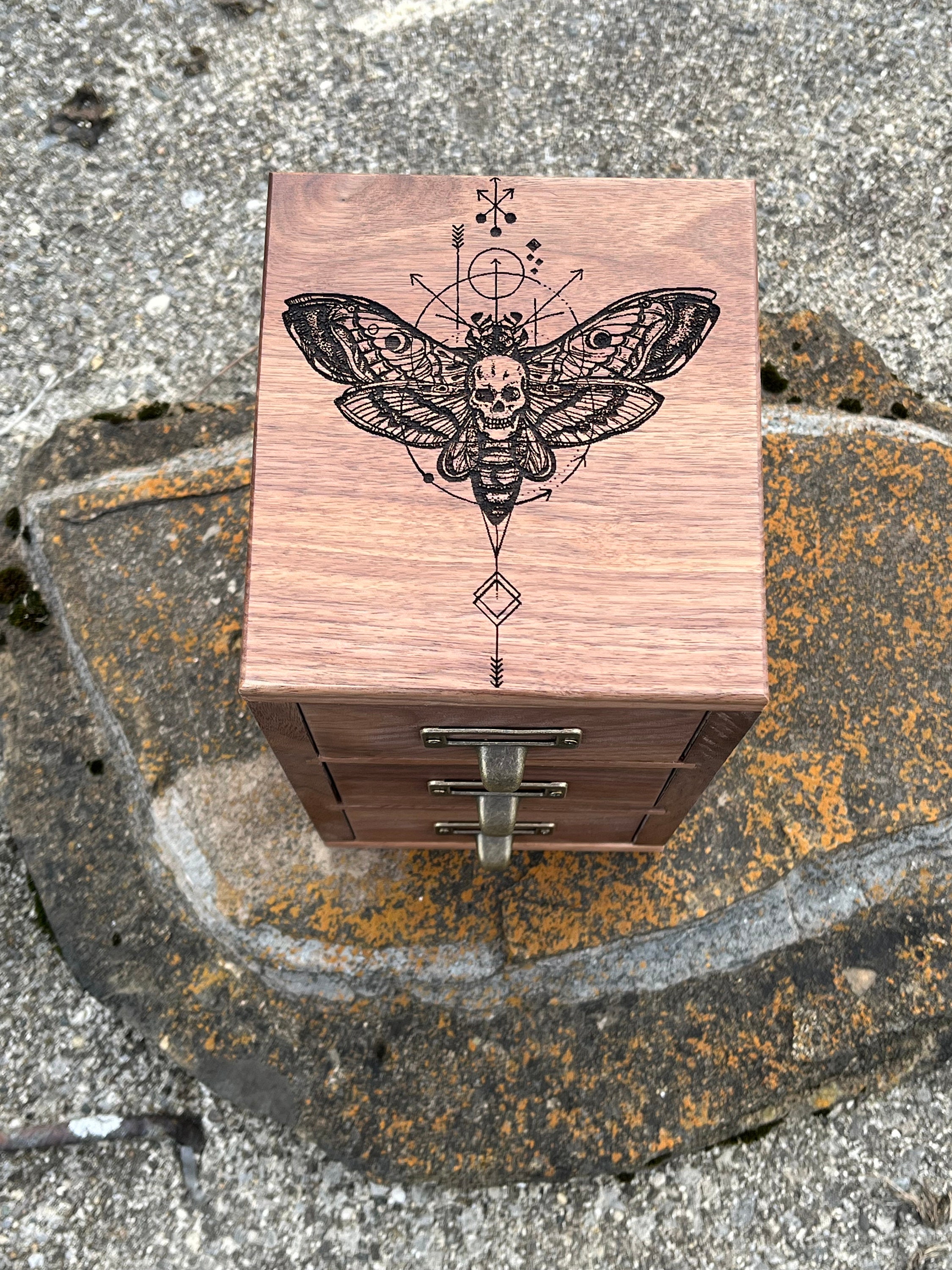 Three Drawer Apothecary Style Chest of Drawers/death Moth Apothecary ...