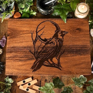 Altar / Raven / Meditation / Altar Table / Tabletop Altar / Witch Decor / Pagan Altar / Wiccan Altar / Tarot