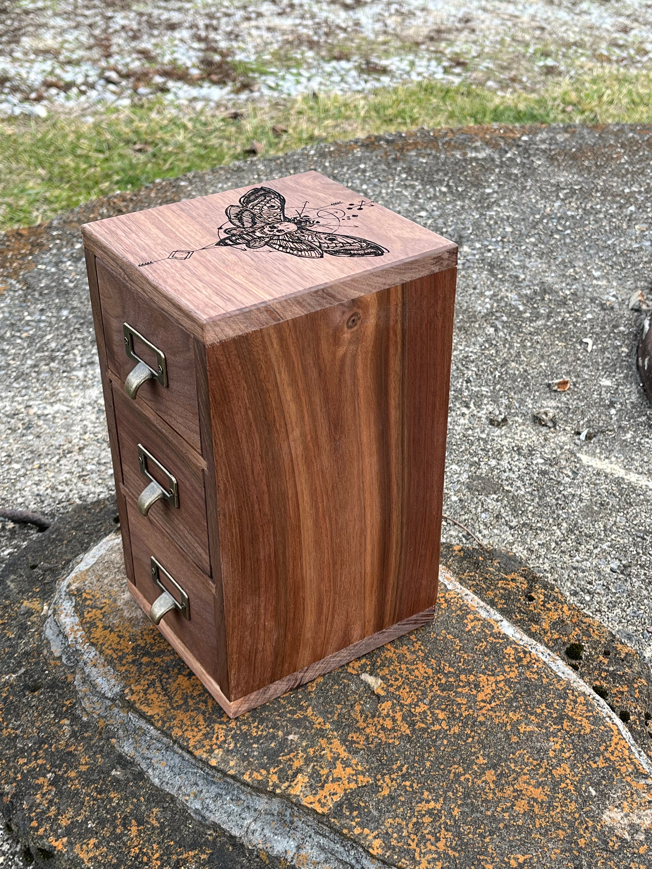 Three Drawer Apothecary Style Chest of Drawers/death Moth Apothecary ...