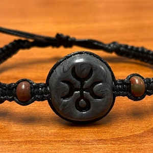 Hecate braided bracelet with natural stone beads