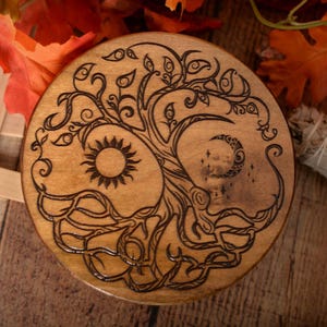 Altar / Tree of Life  / Meditation / Altar Table / Tabletop Altar / Witch Decor / Pagan Altar / Wiccan Altar / Tarot