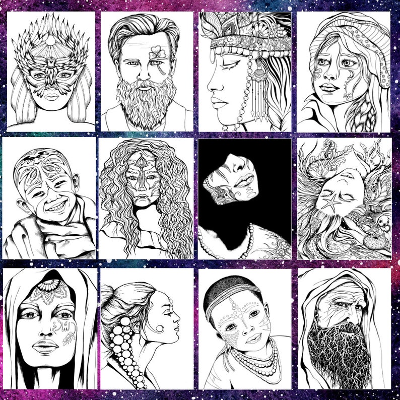 Livre de Coloriage pour adultes Visages du Monde  Etsy