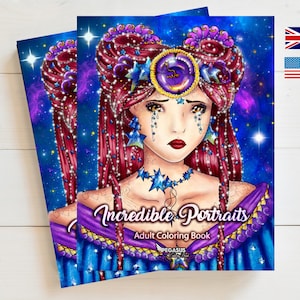 Incredible Portraits (Coloring book, Adult coloring book pdf)
