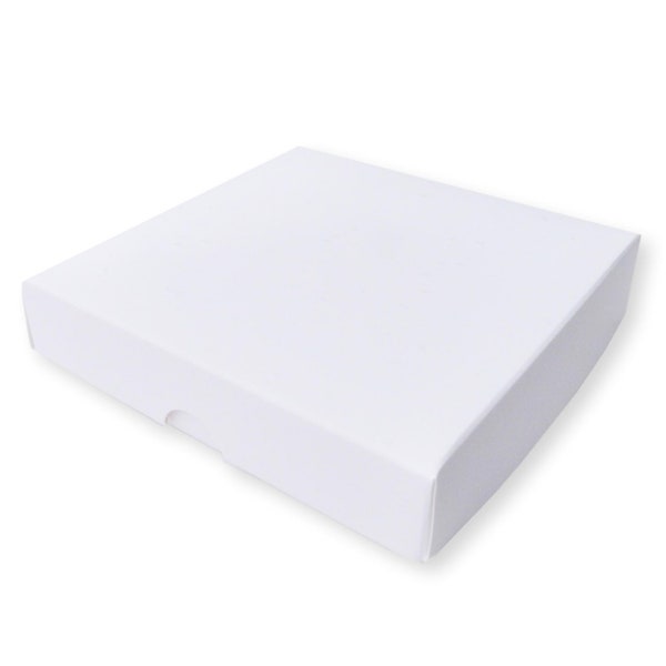 Pack of 5 - 5" x 5" x 1" White Gift Boxes, Greeting Cards, Jewellery, Cakes, Gifts