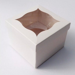 Pack de 5 cajas blancas de cupcakes individuales con ventana, bombas de baño, jabón, joyas, pasteles, regalos, 1 pastel
