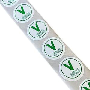 100 étiquettes Étiquette circulaire pour aliments végétariens 25 mm Étiquette diététique Étiquettes végétariennes d'identification, étiquettes allergènes, cuisine