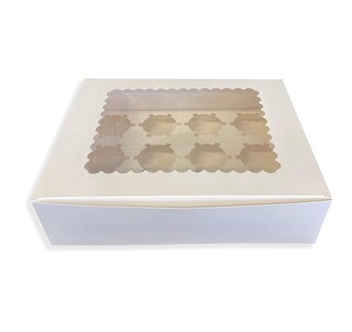 12 Scatole Per Cupcake Bianche Singole Con Finestra – 9x9x9 Cm, Ideali Per Feste, Matrimoni E Regali, Confezione Resistente