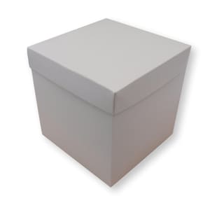 5er-Packung - 6 "x 6" x 6" Geschenkboxen, Würfel, Blumen, Kleidung, Schmuck, Kuchen, Geschenke, Weiß, Braun, Kristall, Silber