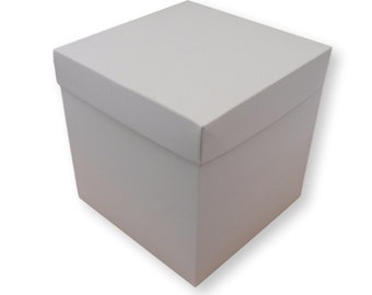 Pack of 5 - 6" x 6" x 6" Gift Boxes, Cube, Flowers, Garments, Jewellery, Cakes, Gifts, White, Brown, Crystal, Silver