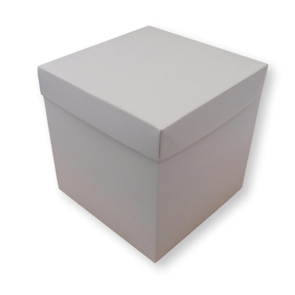 Pack of 5 - 6" x 6" x 6" Gift Boxes, Cube, Flowers, Garments, Jewellery, Cakes, Gifts, White, Brown, Crystal, Silver