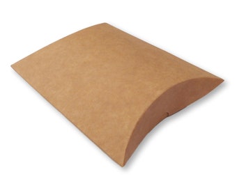 Pack of 50 Medium Kraft Brown Pillow Pouches, Boxes, Gift Box, Jewellery, Sweets, Gifts, Soaps, Garments, Scarfs, Craft