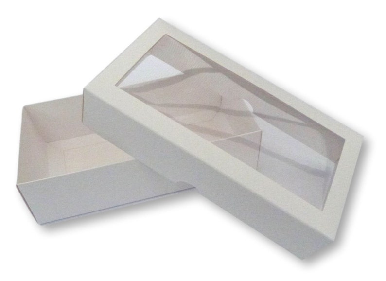 Pack of 10 8 X 4 White Gift Boxes With Window Etsy