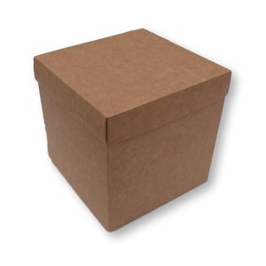 Confezione da 5 scatole regalo Kraft da 6 "x 6" x 6", cubo, fiori, indumenti, gioielli, torte, regali