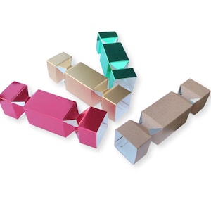 Pakket van 20 kleine cracker geschenkdozen, kerstcrackers, chocolaatjes, snoepjes, cakes, geschenken, goud, zilver, groen, wit, rood, bruin