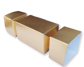 Pack of 50 Small Gold Cracker Gift Boxes, Christmas Crackers, Chocolates, Sweets, Cakes, Gifts