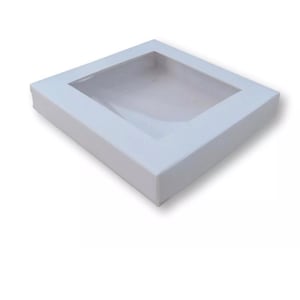 Pack de 10 cajas de regalo blancas de 4" x 4" con ventana, 35mm de profundidad, joyas, pasteles, regalos, posavasos, imanes