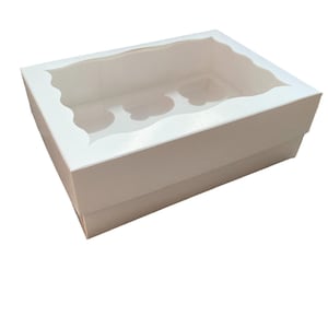 5er Pack Weiße 6 Loch Cupcake Boxen mit Sichtfenster, Badebomben, Seife, Schmuck, Kuchen, Geschenke, für 6 Kuchen