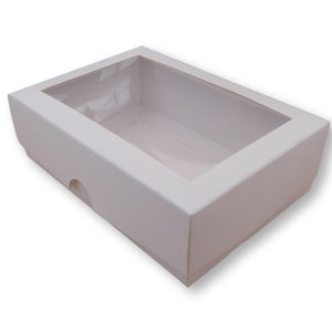 Pack de 20 cajas de regalo blancas de 6.5" x 4" con ventana, joyería, pasteles, regalos