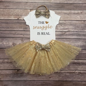 the snuggle is real, baby bodysuit, baby girl clothing, skirt, tutu, baby outfit