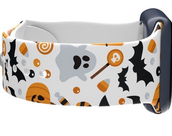 Halloween Classics Witches Bats Ghosts Apple Watch Pattern Silicone Bands Gift 38mm 40mm 41mm 42mm 44mm 45mm Series 1-8 & SE