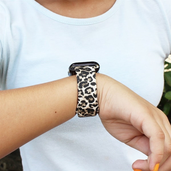 Leopard Animal Printed Silicone Bands Compatible for Apple Watch Band 38mm 40mm 41mm 42mm 44mm 45mm Fits All Series 1-8 and SE