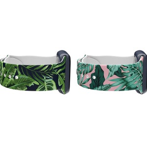 Bracelet en silicone pour montre Apple Watch feuilles de palmier tropical 38 mm 40 mm 41 mm 42 mm 44 mm 45 mm Séries 1-8 et SE