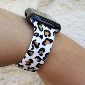 Cheetah Animal Leopard Apple Watch Pattern  Silicone Bands Gift 38mm 40mm 41mm 42mm 44mm 45mm Series 1-8 & SE