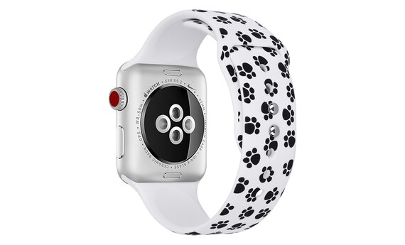 Dog Paw Animal Print Silicone Bands Apple Watch School Mascot 38mm