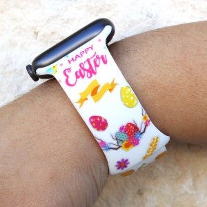 Easter Egg Bunny Cross Apple Watch Silicone Band Gift 38mm 40mm 41mm 42mm 44mm 45mm Series 1-7 & SE