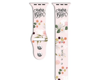 Mother&#39;s Day Mom Mama Apple Watch Silicone Band Grandma Nina Nonna