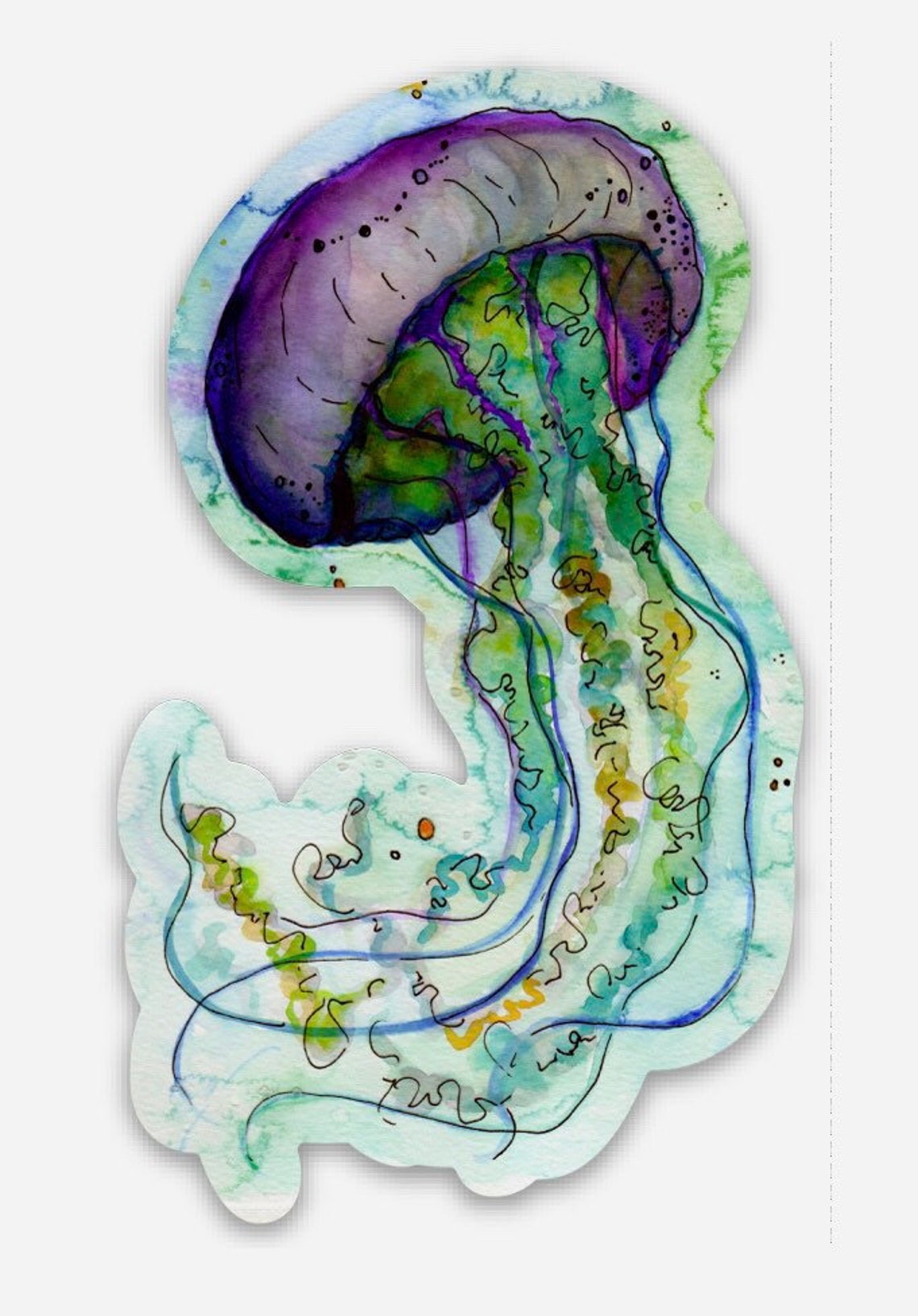Jellyfish Sticker Etsy