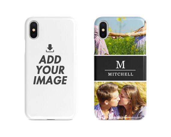 Custom Phone Case With Two Photos And Your Name Personalized Etsy