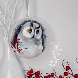 Christmas Bauble Wool Painting Artwork Felted Deer Winter Snow Decorative Bauble Christmas Decoration Blue White 13cm