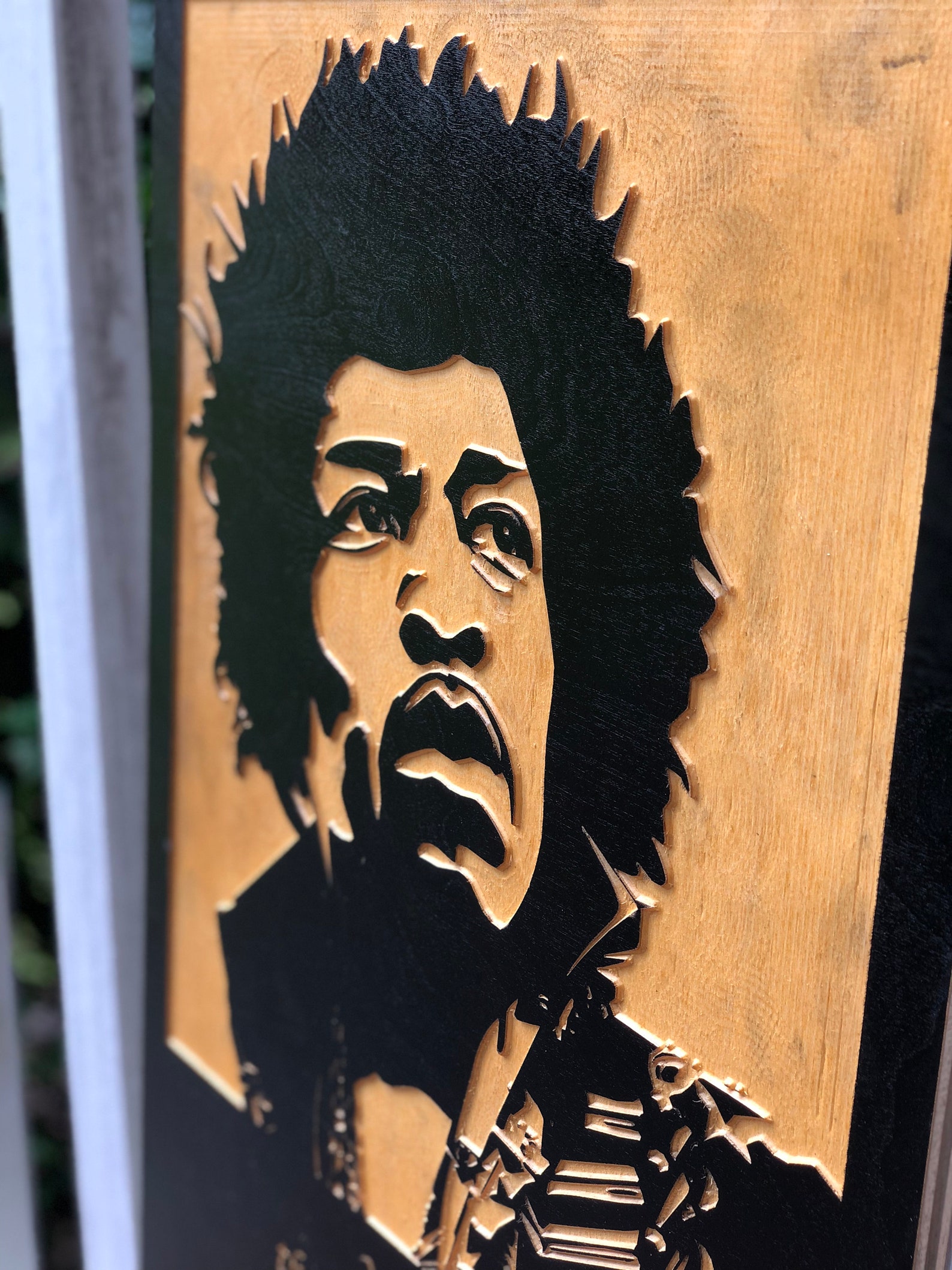 Jimi Hendrix 3D Wall Art Wood Carved Sign Wall Hanging Etsy