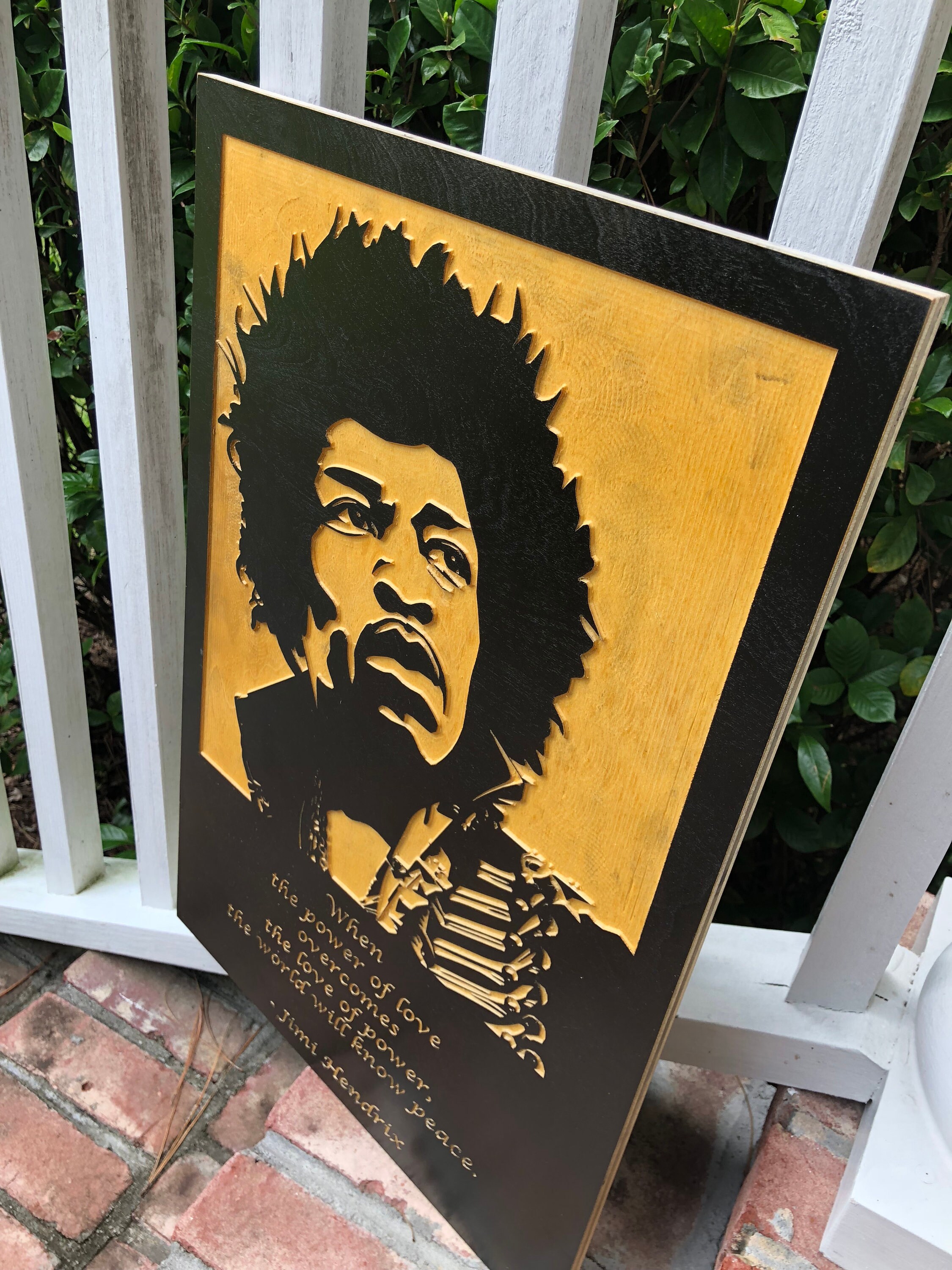 Jimi Hendrix 3D Wall Art Wood Carved Sign Wall Hanging Etsy