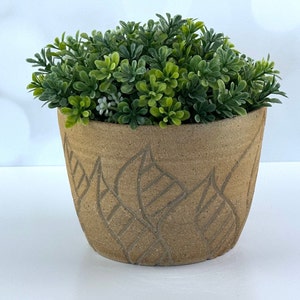 Tan 6 inch plant pot, succulent handmade planter with drainage, cute planter, ceramic flower pot with drain hole, unglazed