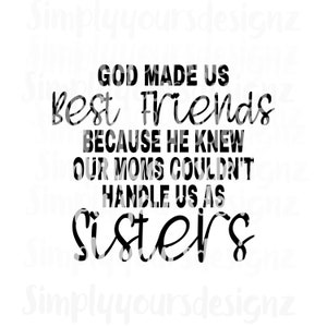 God Made Us Best Friends SVG, JPEG, Beste vriend shirts, kinderen shirts, cricut bestanden, Silhouette bestanden