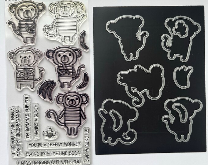 My Favorite Things MFT Cheeky Monkey Stamps and Coordinating Dies - Etsy