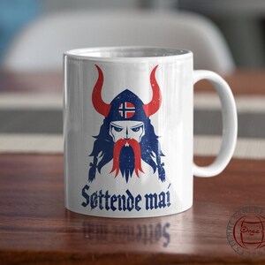 Syttende Mai Mug, 17th Of May, Norwegian Viking, Norwegian National Day, Nasjonaldag, Norway Map Flag, Norway Gift