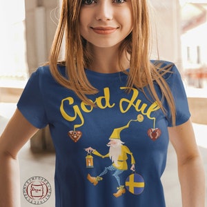 God Jul Shirt, Sweden Tomte Elf Gnome, Sweden Christmas, Scandinavian Christmas Gift