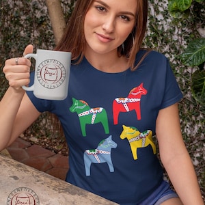 Dala Horse Shirt, Swedish Dalarna, Sweden Dalecarlian Horse, Scandinavian Christmas Gift