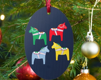 DalaPferd Ornament, Schwedischer Dalarna Ornament, Schweden Holz Dalecarlian Pferd, Schweden Holz Ornament, Skandinavisches Weihnachtsgeschenk