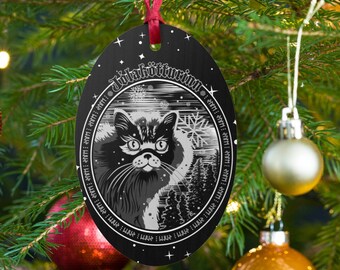 Yule Cat Wood Ornament, Jolakotturinn Wooden Ornament, Icelandic Christmas Ornament, Gledileg Jol Ornament, Scandinavian Christmas Gift