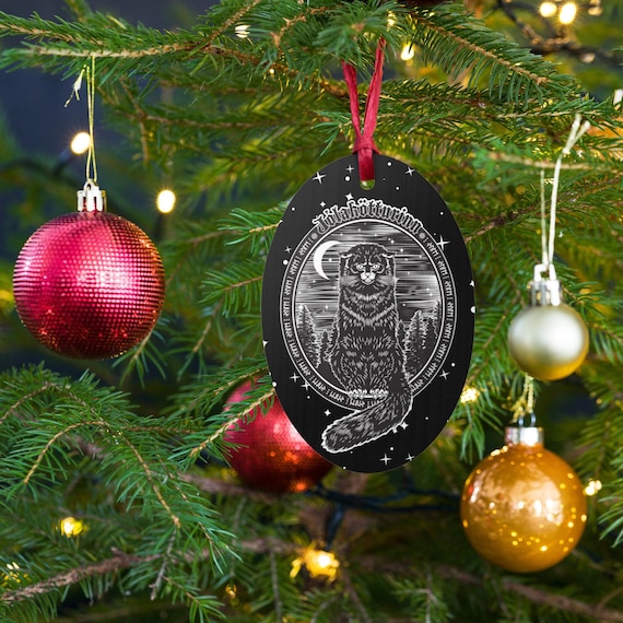 Yule Cat Wood Ornament, Jolakotturinn Wooden Ornament, Icelandic Christmas Ornament, Gledileg Jol Ornament, Scandinavian Christmas Gift