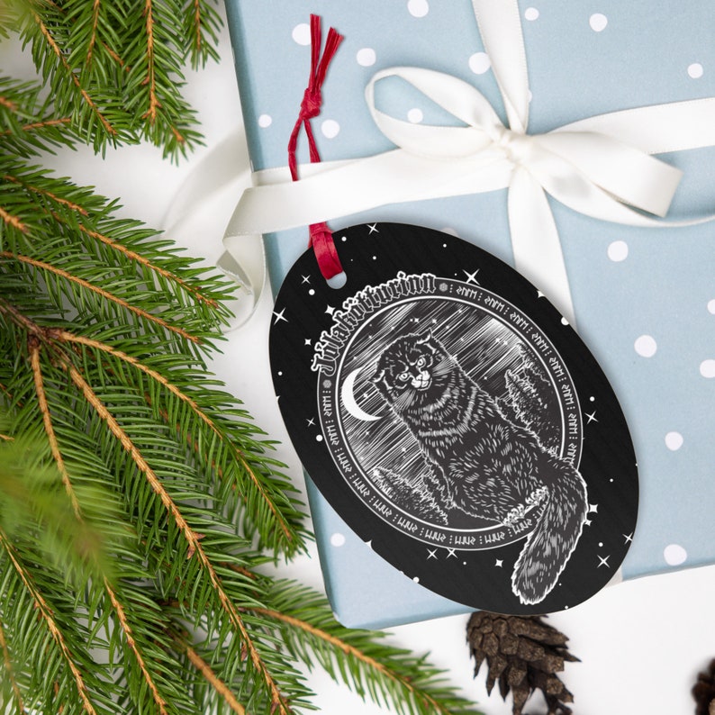Yule Cat Wood Ornament, Jolakotturinn Wooden Ornament, Icelandic Christmas Ornament, Gledileg Jol Ornament, Scandinavian Christmas Gift