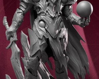 Dark Knight Fighter Miniature 32mm DND Evil Warrior Tabletop RPG Fantasy Mini