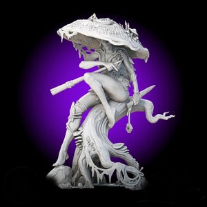 Dnd Female Nymph Mini: 32mm D&D Female Swamp Fairy Miniature, Female Druid Bog Witch