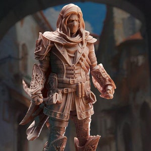 Pícaro asesino elfo - Pícaro de duelo - Pícaro de daga - Asesino de sombra elfo - Mini Dnd